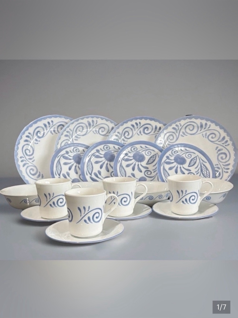 Vintage Corelle Oceanview Dinnerware Service for 4- (20pcs) Very Good Condition